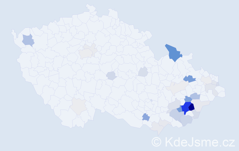 Příjmení: 'Knedlová', počet výskytů 122 v celé ČR