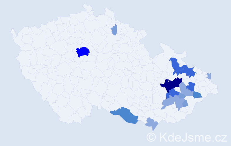 Příjmení: 'Kotůlková', počet výskytů 47 v celé ČR