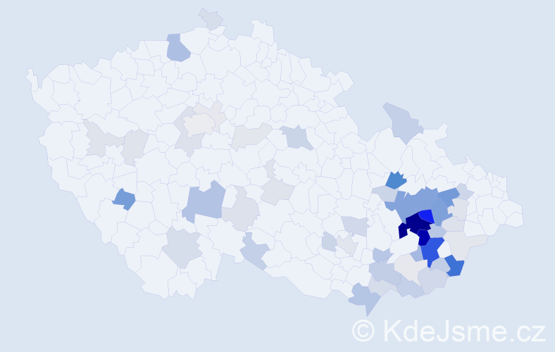 Příjmení: 'Barboříková', počet výskytů 190 v celé ČR