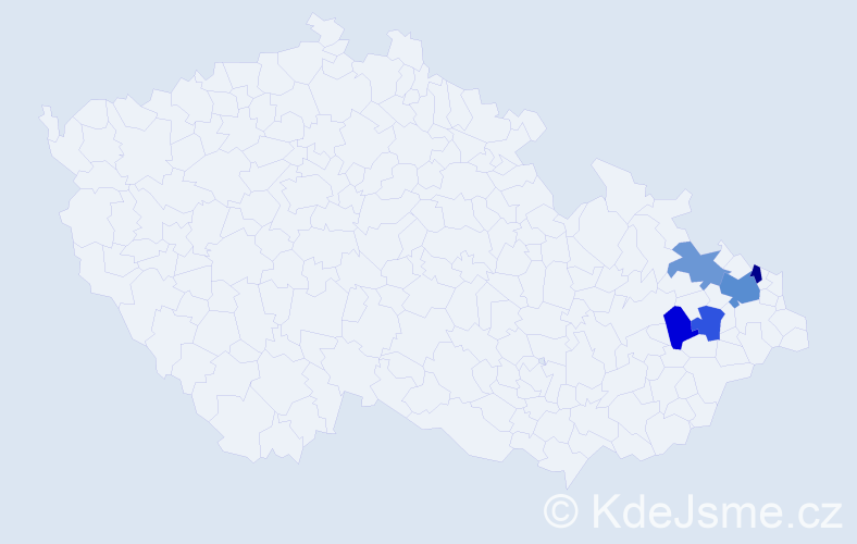 Příjmení: 'Tatarčík', počet výskytů 7 v celé ČR