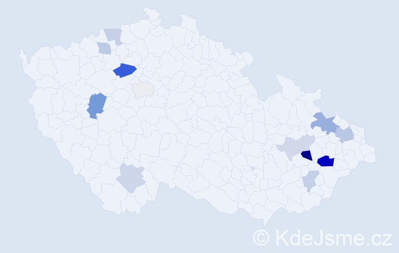 Příjmení: 'Gardian', počet výskytů 23 v celé ČR