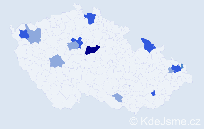 Příjmení: 'Biliková', počet výskytů 30 v celé ČR