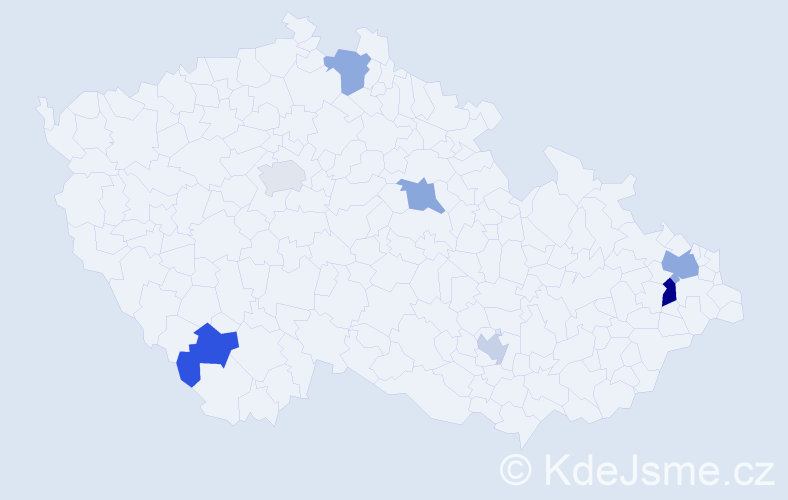 Příjmení: 'Elliott', počet výskytů 9 v celé ČR