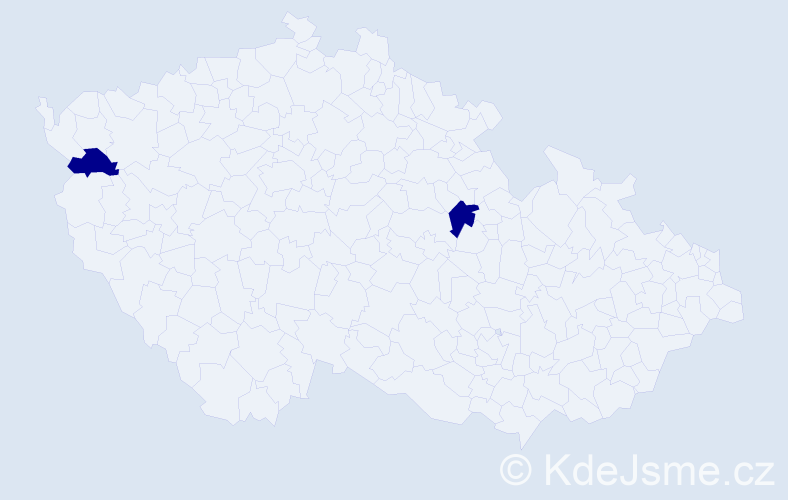 Příjmení: 'Eštočinová', počet výskytů 2 v celé ČR