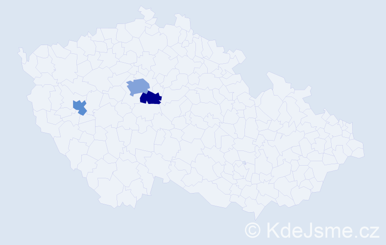 Příjmení: 'Mykhno', počet výskytů 5 v celé ČR