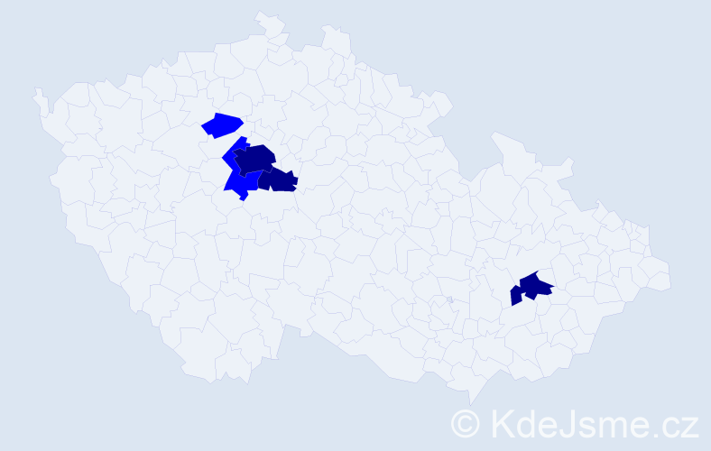 Příjmení: 'Tyksová', počet výskytů 8 v celé ČR