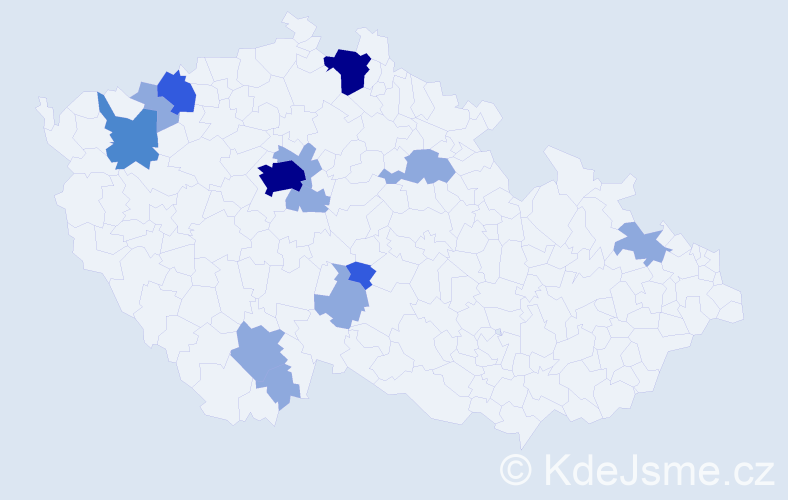 Příjmení: 'Neuber', počet výskytů 26 v celé ČR