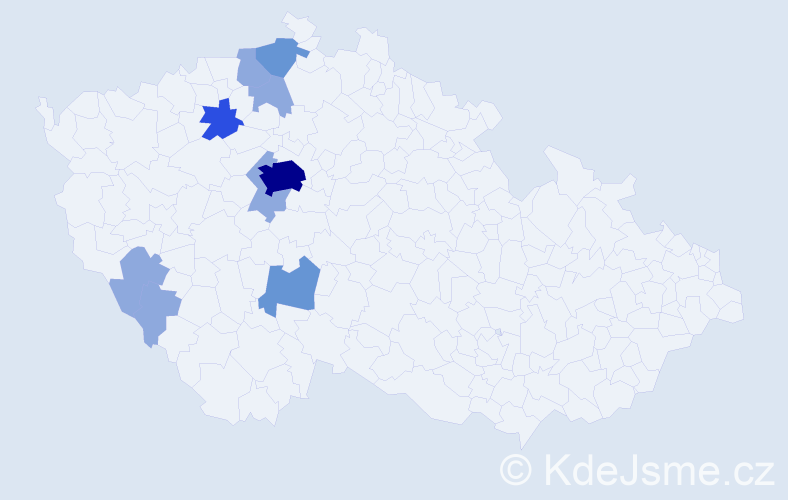 Příjmení: 'Tajtl', počet výskytů 24 v celé ČR