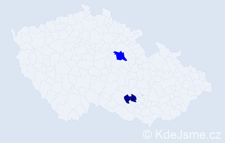 Příjmení: 'Belajev', počet výskytů 5 v celé ČR