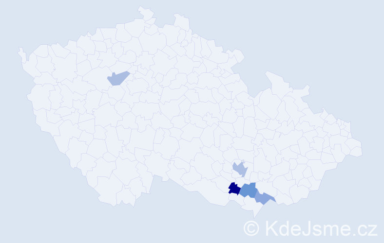 Příjmení: 'Ledahudec', počet výskytů 13 v celé ČR