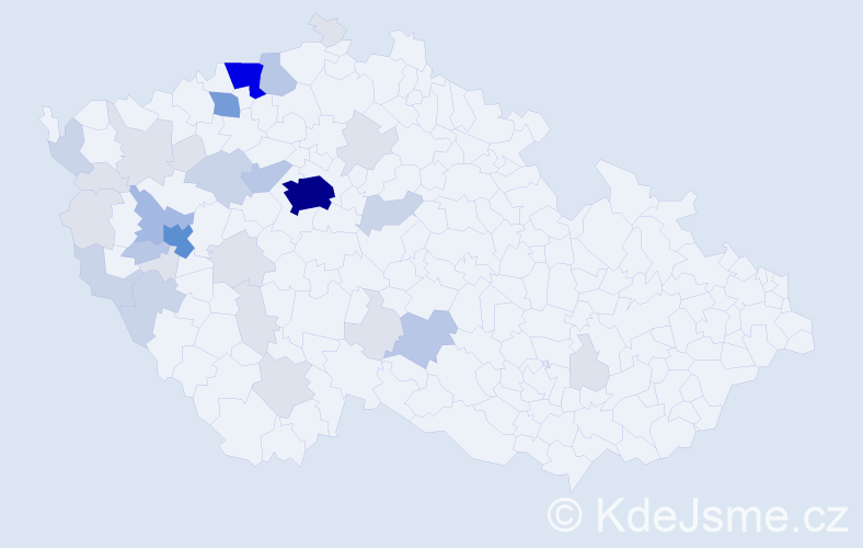 Příjmení: 'Mauleová', počet výskytů 105 v celé ČR