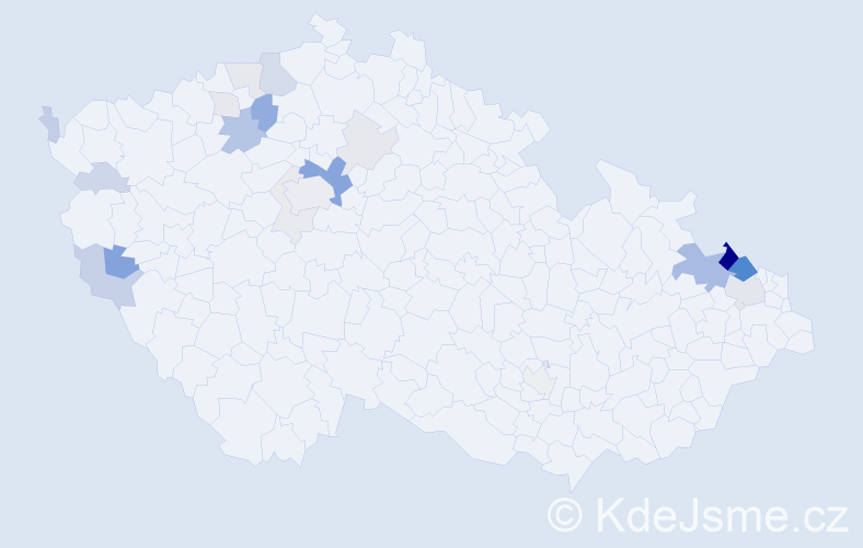 Příjmení: 'Dornová', počet výskytů 67 v celé ČR