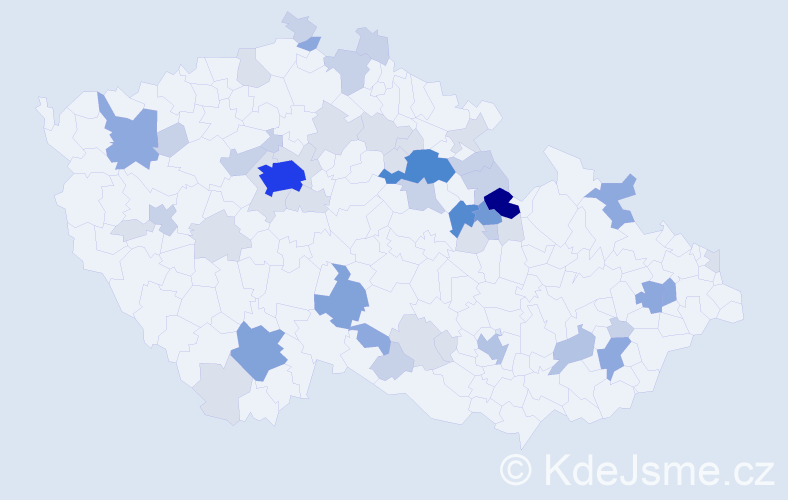 Příjmení: 'Vychytilová', počet výskytů 162 v celé ČR