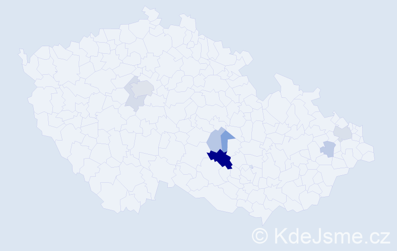 Příjmení: 'Hugová', počet výskytů 18 v celé ČR