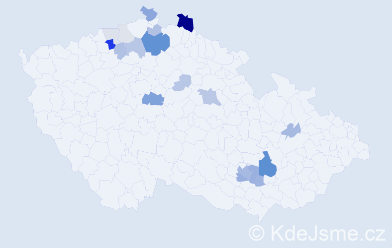 Příjmení: 'Proch', počet výskytů 56 v celé ČR