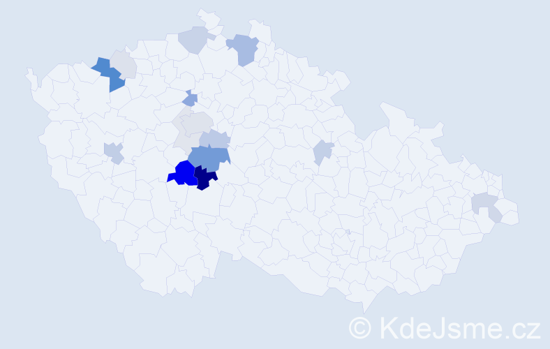 Příjmení: 'Budák', počet výskytů 51 v celé ČR