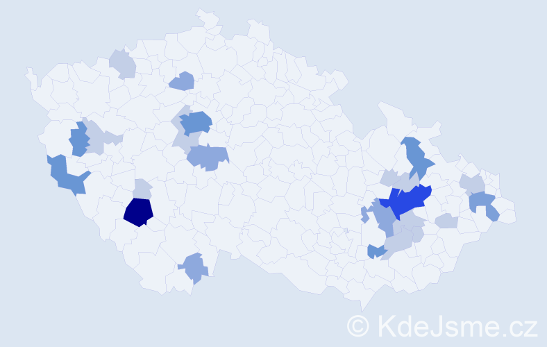 Příjmení: 'Bambásková', počet výskytů 60 v celé ČR