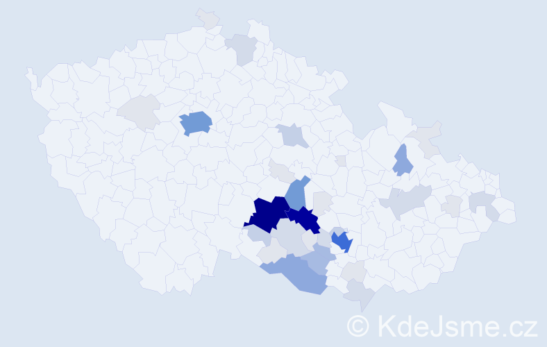 Příjmení: 'Cejnek', počet výskytů 161 v celé ČR
