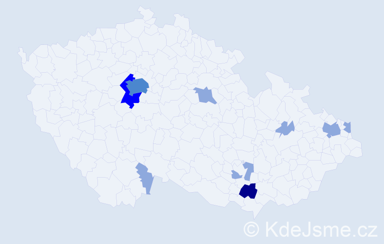 Příjmení: 'Thompsonová', počet výskytů 17 v celé ČR