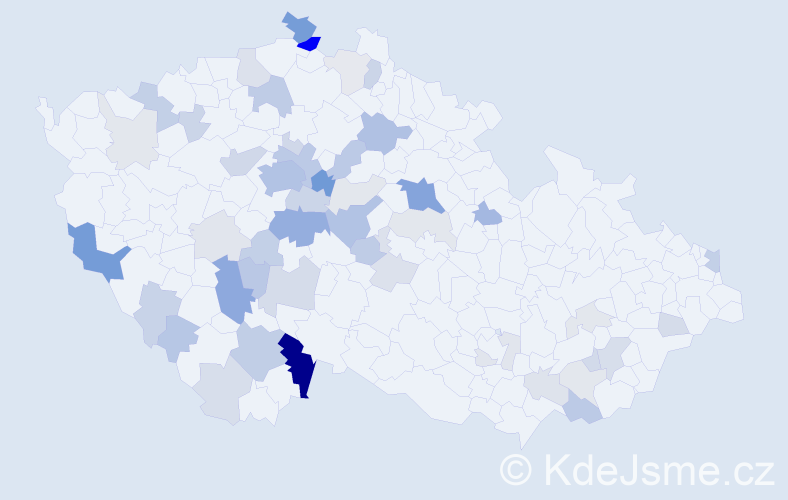 Příjmení: 'Doktorová', počet výskytů 158 v celé ČR