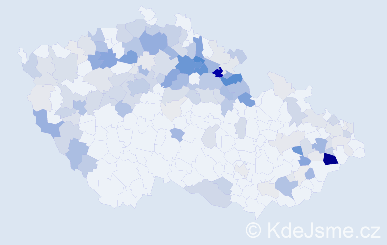 Příjmení: 'Ulrych', počet výskytů 562 v celé ČR