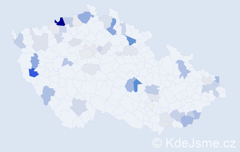 Příjmení: 'Kramár', počet výskytů 151 v celé ČR