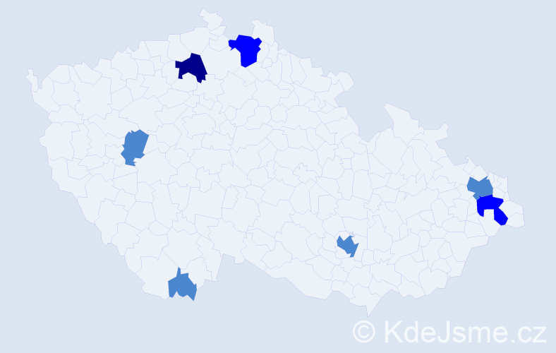 Příjmení: 'Dojčáková', počet výskytů 11 v celé ČR