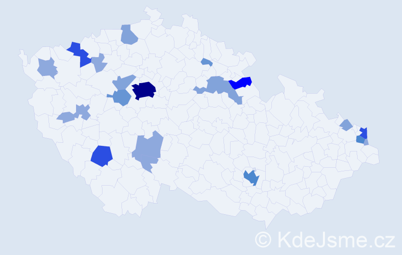 Příjmení: 'Senková', počet výskytů 60 v celé ČR