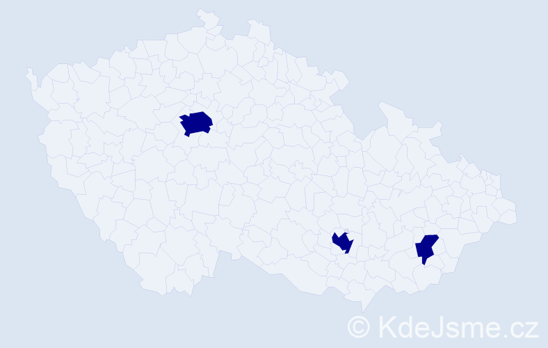 Příjmení: 'Bekeská', počet výskytů 3 v celé ČR