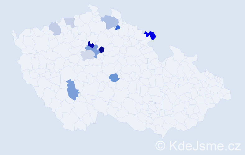 Příjmení: 'Banga', počet výskytů 27 v celé ČR