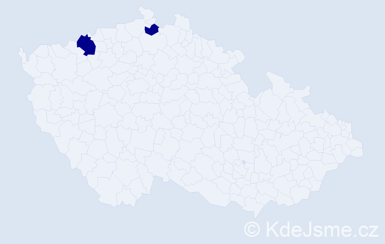 Příjmení: 'Blossová', počet výskytů 2 v celé ČR