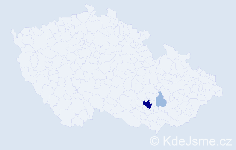 Příjmení: 'Wojda', počet výskytů 5 v celé ČR