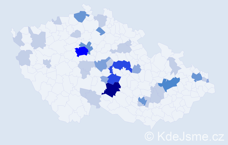 Příjmení: 'Haláková', počet výskytů 86 v celé ČR