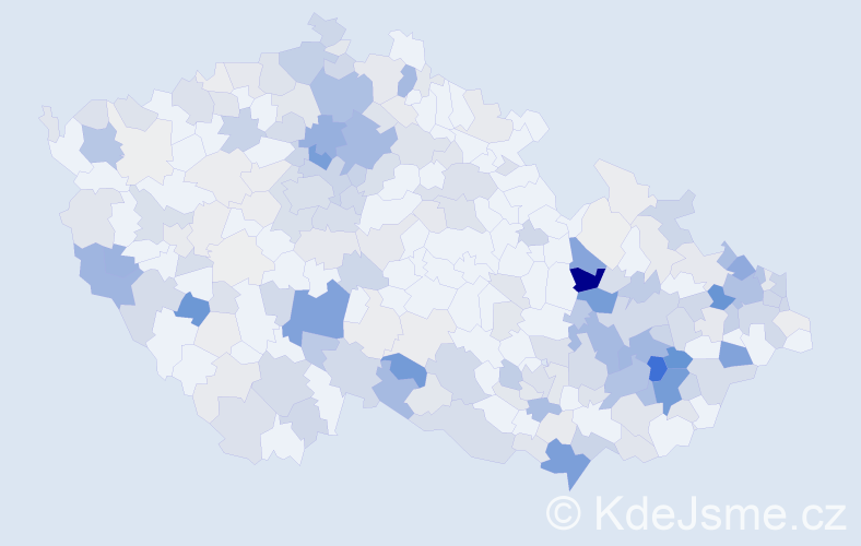 Příjmení: 'Svačina', počet výskytů 872 v celé ČR