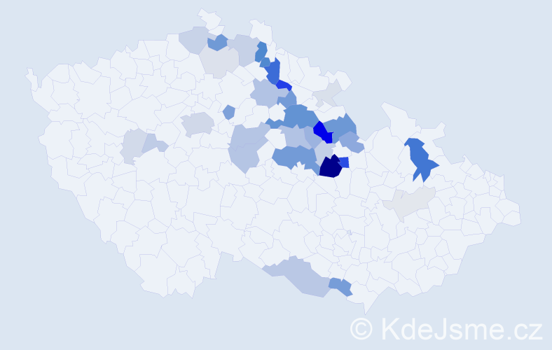 Příjmení: 'Kerhartová', počet výskytů 124 v celé ČR