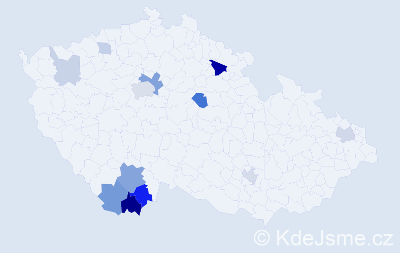 Příjmení: 'Tröster', počet výskytů 31 v celé ČR