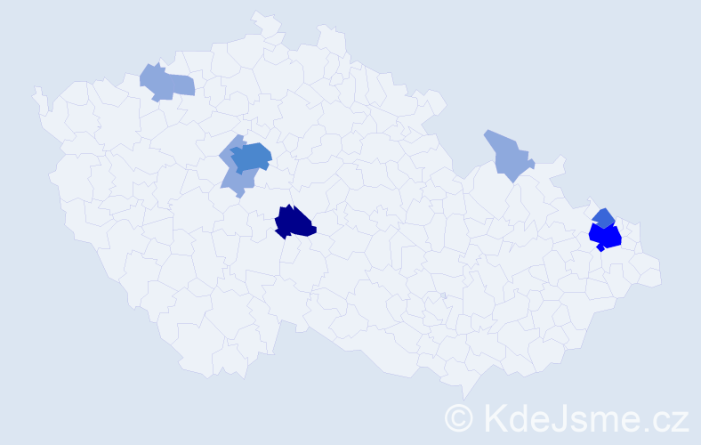 Příjmení: 'Lizák', počet výskytů 23 v celé ČR