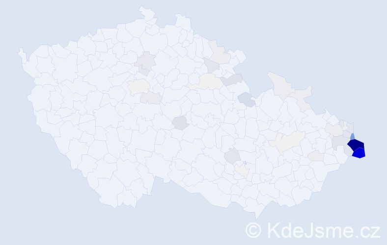Příjmení: 'Rusz', počet výskytů 249 v celé ČR
