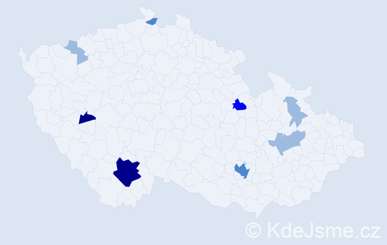 Příjmení: 'Čižmárik', počet výskytů 18 v celé ČR