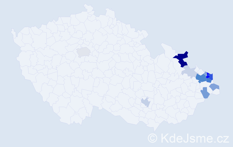 Příjmení: 'Tlolka', počet výskytů 48 v celé ČR