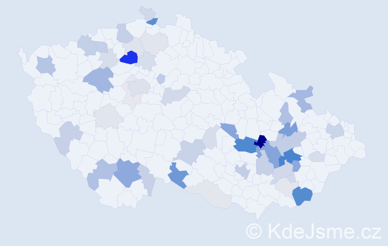 Příjmení: 'Pitner', počet výskytů 171 v celé ČR