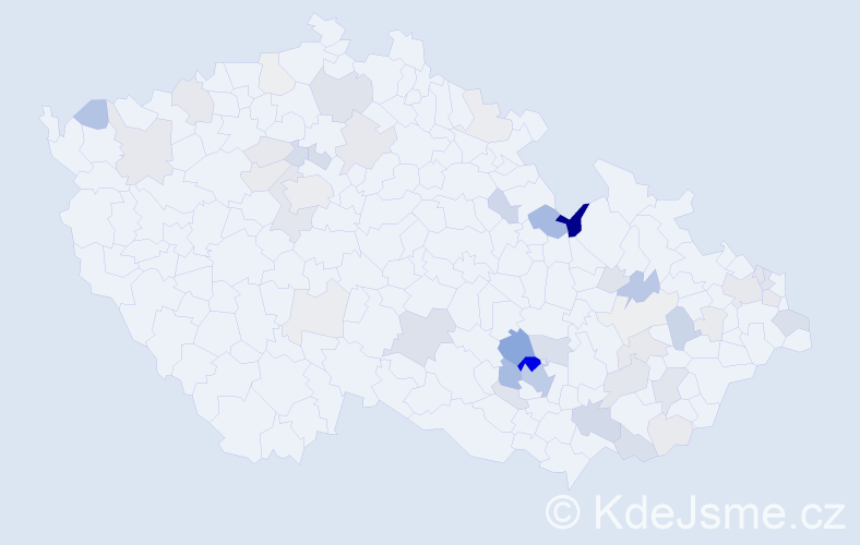 Příjmení: 'Pacek', počet výskytů 150 v celé ČR