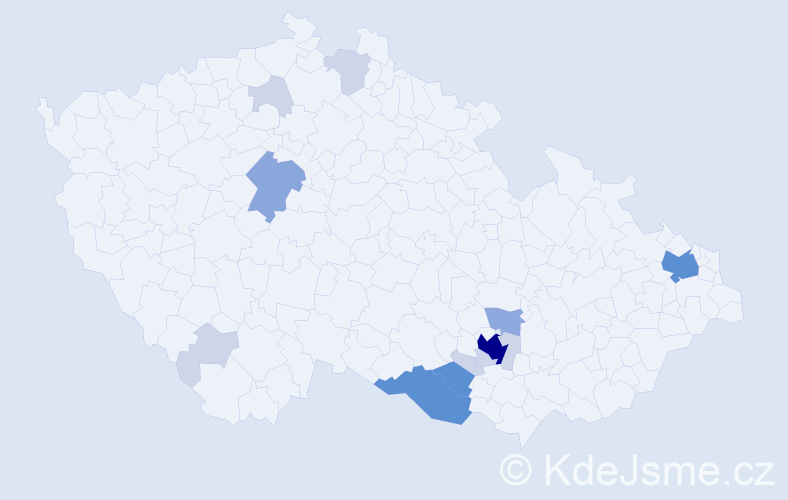 Příjmení: 'Keberle', počet výskytů 45 v celé ČR