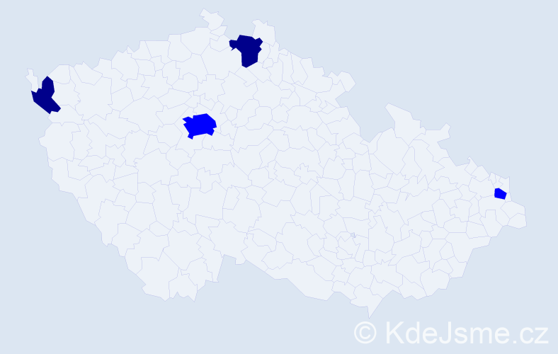 Příjmení: 'Domian', počet výskytů 6 v celé ČR
