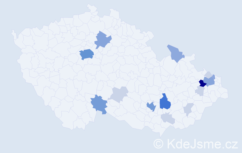 Příjmení: 'Gurka', počet výskytů 48 v celé ČR