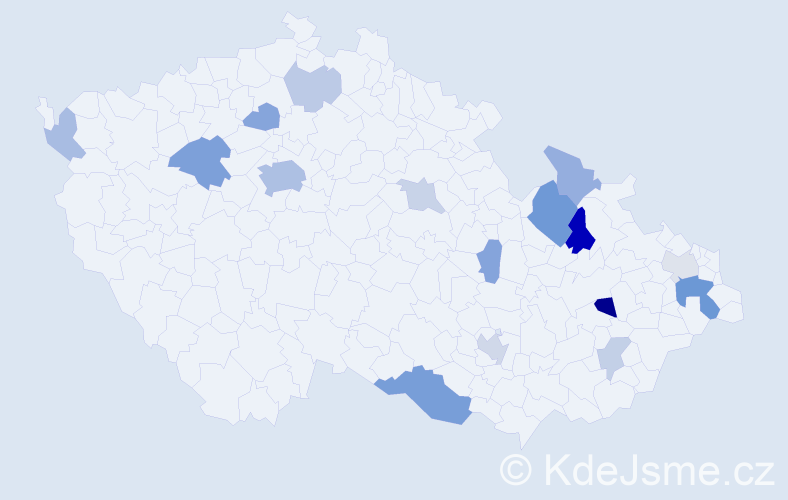 Příjmení: 'Galašová', počet výskytů 38 v celé ČR