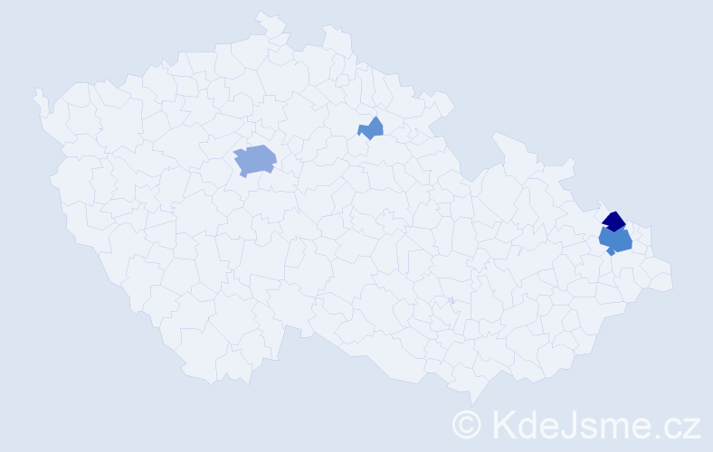 Příjmení: 'Pientka', počet výskytů 21 v celé ČR
