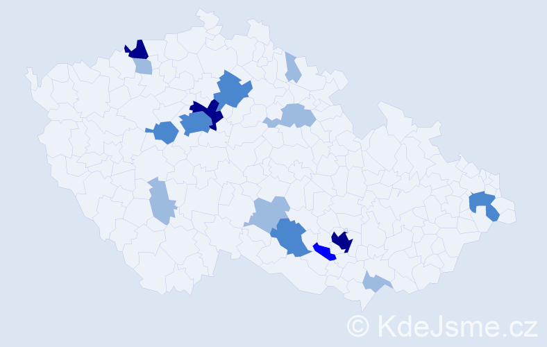 Příjmení: 'Duran', počet výskytů 31 v celé ČR