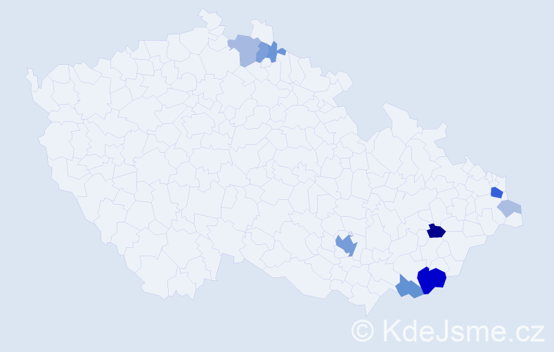 Příjmení: 'Zajdová', počet výskytů 31 v celé ČR