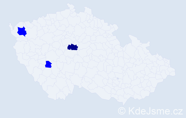 Příjmení: 'Kaval', počet výskytů 4 v celé ČR